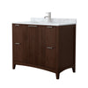 Custom image for Dark Walnut with Brushed Nickel Trim / White Carrara Marble / No Mirror
