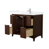 Custom image for Dark Walnut with Brushed Nickel Trim / White Quartz / No Mirror