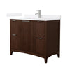 Custom image for Dark Walnut with Brushed Nickel Trim / White Quartz / No Mirror