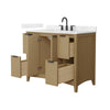 Custom image for Natural Oak with Matte Black Trim / Carrara Cultured Marble / No Mirror