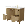Custom image for Natural Oak with Brushed Gold Trim / Carrara Cultured Marble / No Mirror