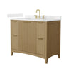 Custom image for Natural Oak with Brushed Gold Trim / Carrara Cultured Marble / No Mirror