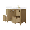 Custom image for Natural Oak with Brushed Gold Trim / White Quartz / No Mirror