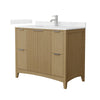 Custom image for Natural Oak with Brushed Nickel Trim / Carrara Cultured Marble / No Mirror