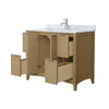 Custom image for Natural Oak with Brushed Nickel Trim / White Carrara Marble / No Mirror