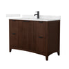 Custom image for Dark Walnut with Matte Black Trim / Carrara Cultured Marble / No Mirror