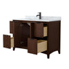 Custom image for Dark Walnut with Matte Black Trim / White Carrara Marble / No Mirror