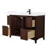 Custom image for Dark Walnut with Matte Black Trim / White Cultured Marble / No Mirror