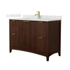 Custom image for Dark Walnut with Brushed Gold Trim / Giotto Quartz / No Mirror