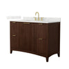 Custom image for Dark Walnut with Brushed Gold Trim / Giotto Quartz / No Mirror
