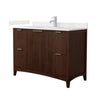 Custom image for Dark Walnut with Brushed Nickel Trim / Carrara Cultured Marble / No Mirror
