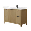 Custom image for Natural Oak with Matte Black Trim / Carrara Cultured Marble / No Mirror