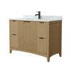 Custom image for Natural Oak with Matte Black Trim / White Carrara Marble / No Mirror