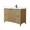 Custom image for Natural Oak with Matte Black Trim / White Cultured Marble / No Mirror