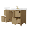 Custom image for Natural Oak with Brushed Gold Trim / Carrara Cultured Marble / No Mirror
