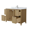 Custom image for Natural Oak with Brushed Nickel Trim / White Carrara Marble / No Mirror