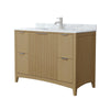 Custom image for Natural Oak with Brushed Nickel Trim / White Carrara Marble / No Mirror