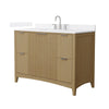 Custom image for Natural Oak with Brushed Nickel Trim / White Cultured Marble / No Mirror