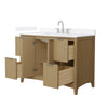 Custom image for Natural Oak with Brushed Nickel Trim / White Quartz / No Mirror