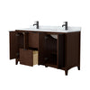 Custom image for Dark Walnut with Matte Black Trim / White Carrara Marble / No Mirror