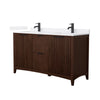 Custom image for Dark Walnut with Matte Black Trim / White Cultured Marble / No Mirror