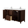 Custom image for Dark Walnut with Brushed Nickel Trim / Carrara Cultured Marble / No Mirror
