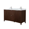 Custom image for Dark Walnut with Brushed Nickel Trim / White Carrara Marble / No Mirror