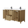 Custom image for Natural Oak with Matte Black Trim / White Quartz / No Mirror