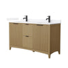 Custom image for Natural Oak with Matte Black Trim / White Quartz / No Mirror