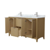 Custom image for Natural Oak with Brushed Nickel Trim / White Carrara Marble / No Mirror