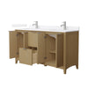Custom image for Natural Oak with Brushed Nickel Trim / White Quartz / No Mirror
