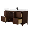 Custom image for Dark Walnut with Matte Black Trim / Carrara Cultured Marble / No Mirror