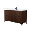 Custom image for Dark Walnut with Matte Black Trim / White Cultured Marble / No Mirror
