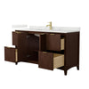 Custom image for Dark Walnut with Brushed Gold Trim / Giotto Quartz / No Mirror