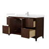 Custom image for Dark Walnut with Brushed Nickel Trim / Carrara Cultured Marble / No Mirror