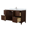 Custom image for Dark Walnut with Brushed Nickel Trim / White Carrara Marble / No Mirror