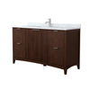 Custom image for Dark Walnut with Brushed Nickel Trim / White Carrara Marble / No Mirror