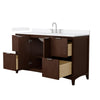 Custom image for Dark Walnut with Brushed Nickel Trim / White Cultured Marble / No Mirror