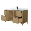 Custom image for Natural Oak with Matte Black Trim / White Carrara Marble / No Mirror