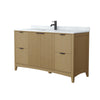 Custom image for Natural Oak with Matte Black Trim / White Carrara Marble / No Mirror