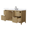 Custom image for Natural Oak with Matte Black Trim / White Cultured Marble / No Mirror