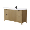 Custom image for Natural Oak with Matte Black Trim / White Quartz / No Mirror