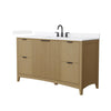 Custom image for Natural Oak with Matte Black Trim / White Quartz / No Mirror