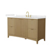 Custom image for Natural Oak with Brushed Gold Trim / Carrara Cultured Marble / No Mirror