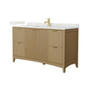 Custom image for Natural Oak with Brushed Gold Trim / Giotto Quartz / No Mirror