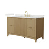 Custom image for Natural Oak with Brushed Gold Trim / Giotto Quartz / No Mirror