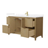 Custom image for Natural Oak with Brushed Gold Trim / White Quartz / No Mirror