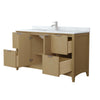 Custom image for Natural Oak with Brushed Nickel Trim / White Carrara Marble / No Mirror