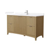 Custom image for Natural Oak with Brushed Nickel Trim / White Quartz / No Mirror