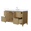 Custom image for Natural Oak with Brushed Nickel Trim / White Quartz / No Mirror